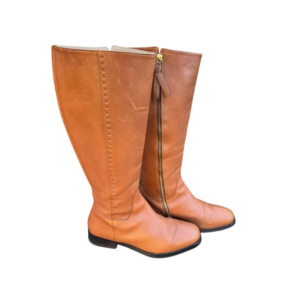 Designer BODEN ‘ALLERCOMBE’ Knee High Tan Leather Boots Women 8.5, UK 39 614684 - Picture 6 of 9